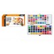 Watercolor Set of 90 colors Solid Pigment Paints 50 Basic Colors 36 Shimmer/Metallic Colors 4 Neon Colors 1 x Water Brush 1x Portable Aluminum Case
